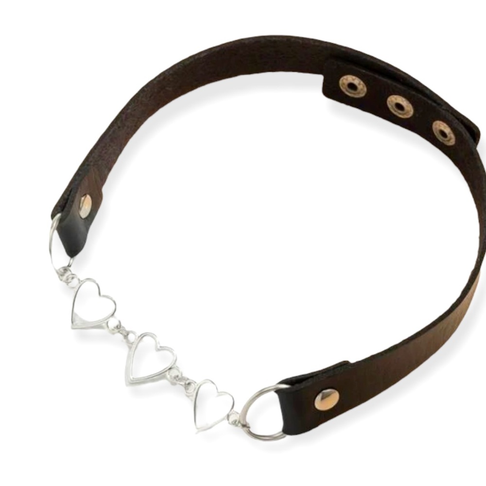 Women’s Heart Chain Choker Pink Adjustable